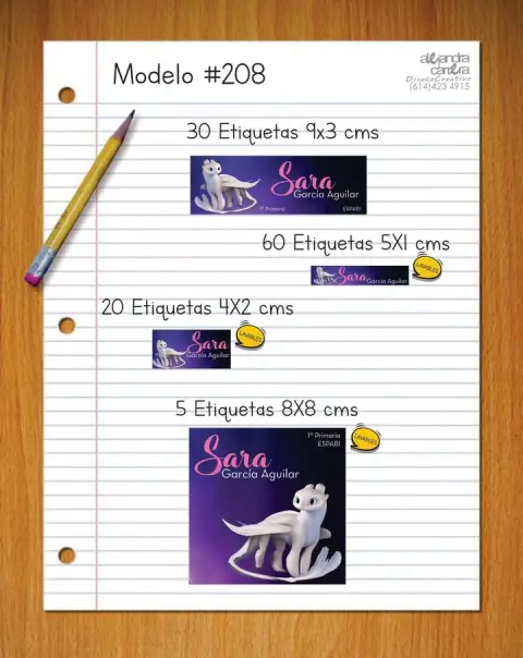 Papelería personalizada Alejandra Carrera - diseño 208