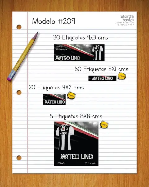 Papelería personalizada Alejandra Carrera - diseño 209