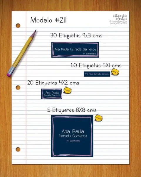 Papelería personalizada Alejandra Carrera - diseño 211