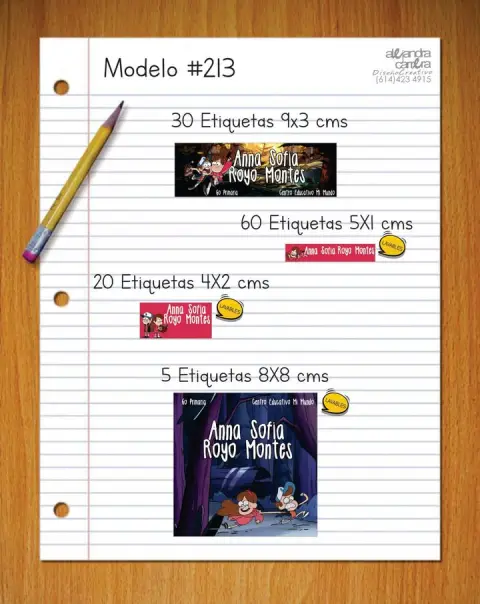 Papelería personalizada Alejandra Carrera - diseño 213