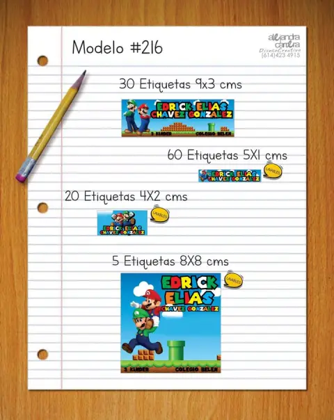 Papelería personalizada Alejandra Carrera - diseño 216