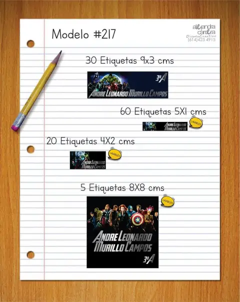 Papelería personalizada Alejandra Carrera - diseño 217