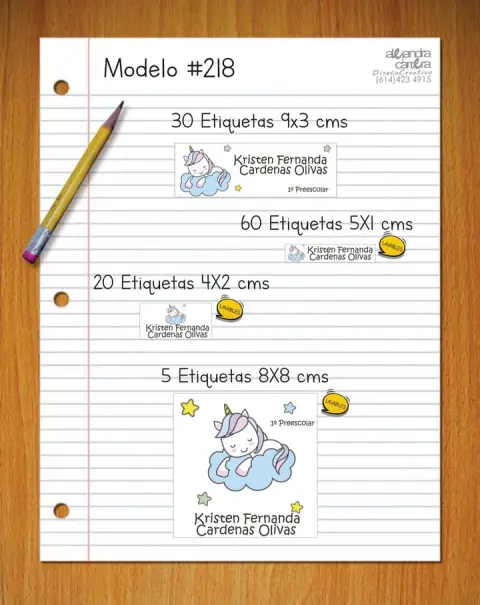 Papelería personalizada Alejandra Carrera - diseño 218