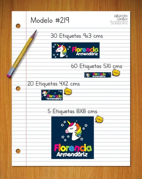 Papelería personalizada Alejandra Carrera - diseño 219