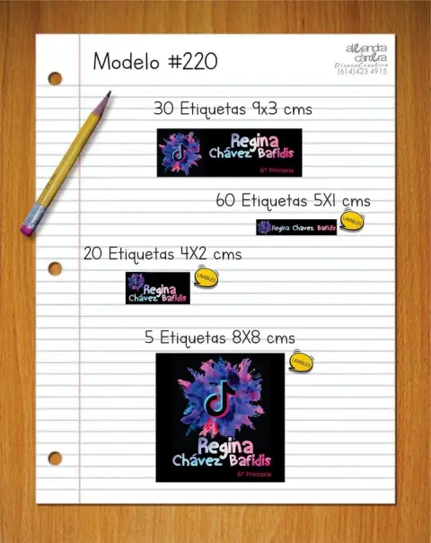 Papelería personalizada Alejandra Carrera - diseño 220