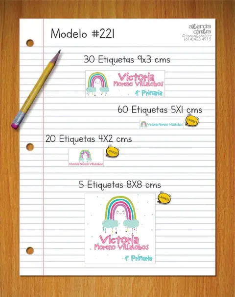 Papelería personalizada Alejandra Carrera - diseño 221