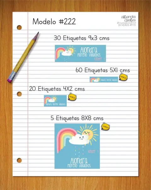 Papelería personalizada Alejandra Carrera - diseño 222