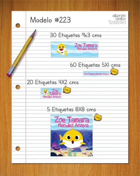 Papelería personalizada Alejandra Carrera - diseño 223