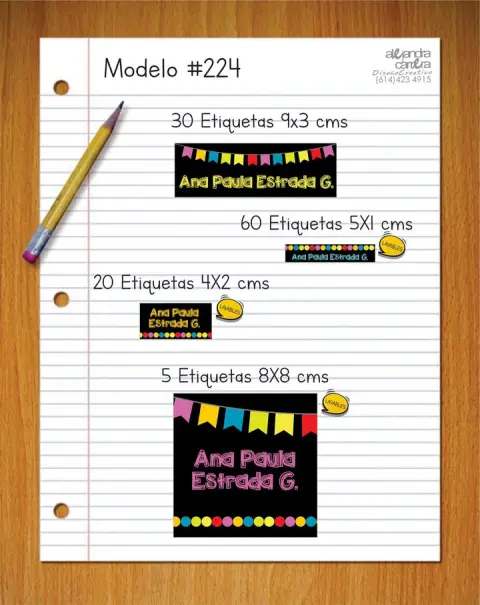 Papelería personalizada Alejandra Carrera - diseño 224