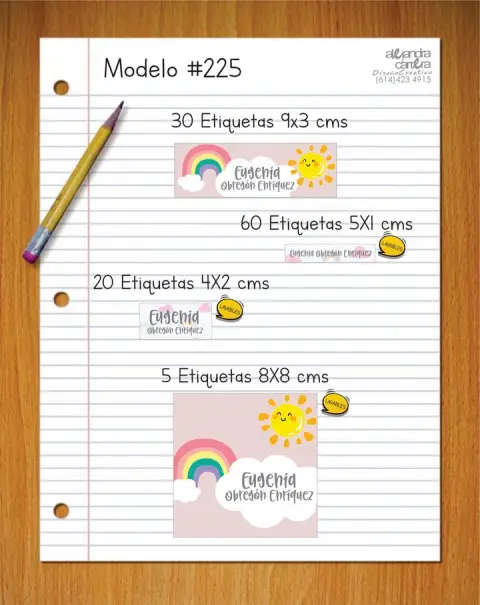 Papelería personalizada Alejandra Carrera - diseño 225