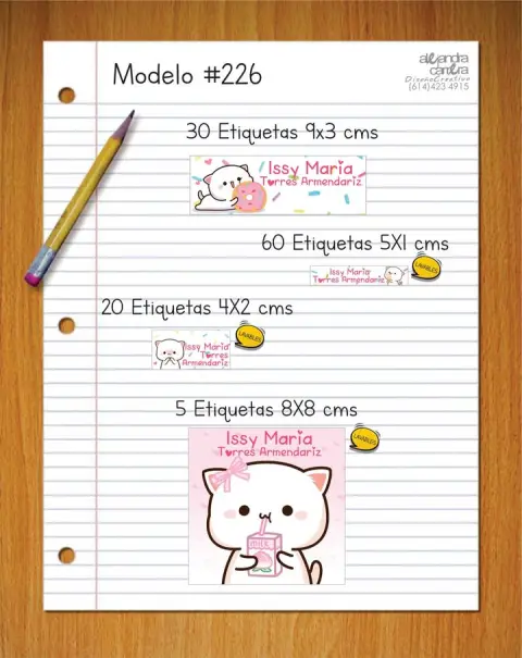 Papelería personalizada Alejandra Carrera - diseño 226
