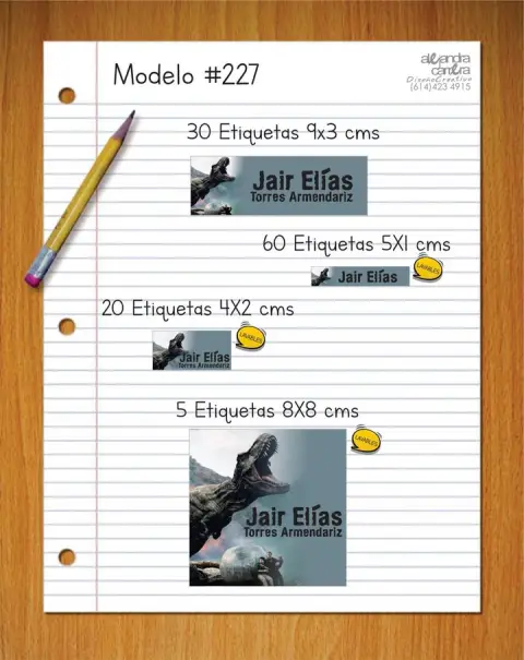 Papelería personalizada Alejandra Carrera - diseño 227
