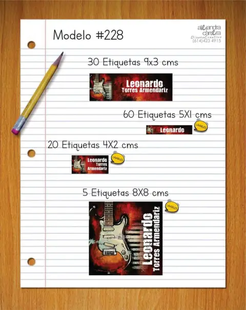 Papelería personalizada Alejandra Carrera - diseño 228