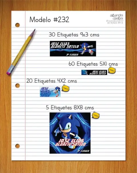 Papelería personalizada Alejandra Carrera - diseño 232