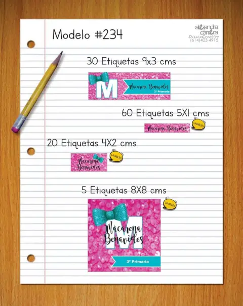 Papelería personalizada Alejandra Carrera - diseño 234