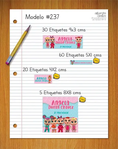 Papelería personalizada Alejandra Carrera - diseño 237