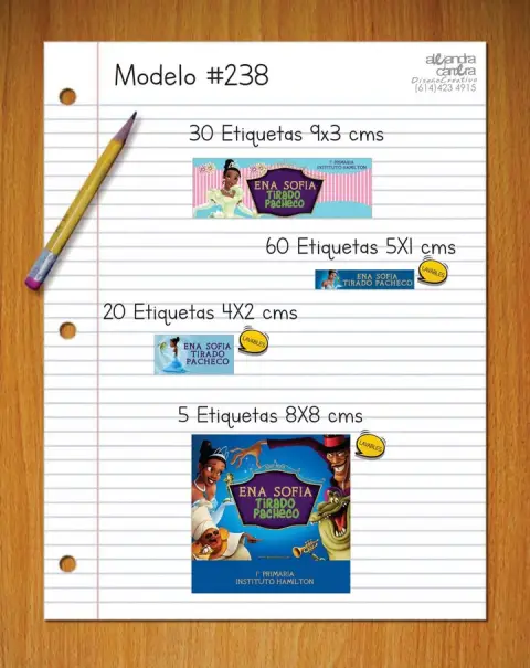 Papelería personalizada Alejandra Carrera - diseño 238