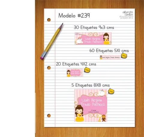 Papelería personalizada Alejandra Carrera - diseño 239