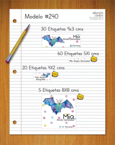 Papelería personalizada Alejandra Carrera - diseño 240