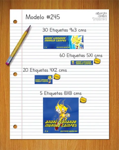 Papelería personalizada Alejandra Carrera - diseño 245