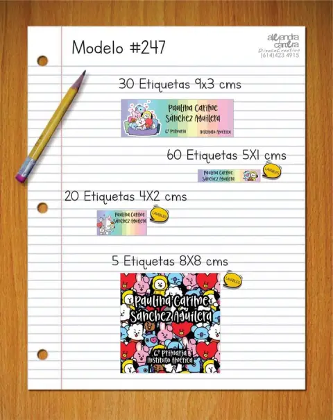 Papelería personalizada Alejandra Carrera - diseño 247
