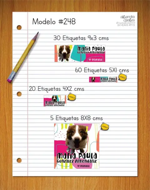 Papelería personalizada Alejandra Carrera - diseño 248