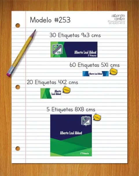 Papelería personalizada Alejandra Carrera - diseño 253