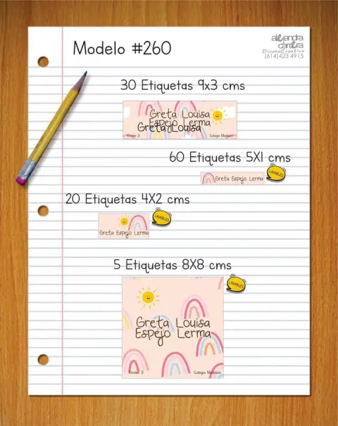 Papelería personalizada Alejandra Carrera - diseño 260