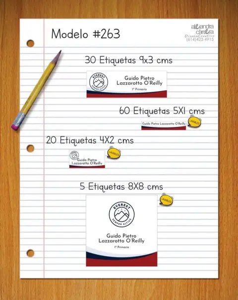 Papelería personalizada Alejandra Carrera - diseño 263