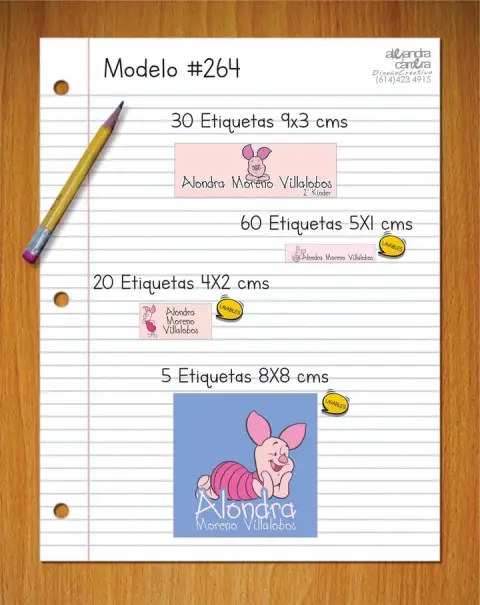 Papelería personalizada Alejandra Carrera - diseño 264