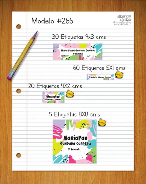 Papelería personalizada Alejandra Carrera - diseño 266