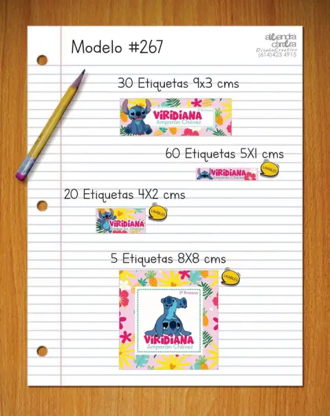 Papelería personalizada Alejandra Carrera - diseño 267