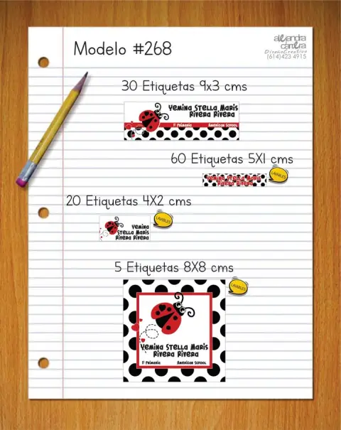 Papelería personalizada Alejandra Carrera - diseño 268