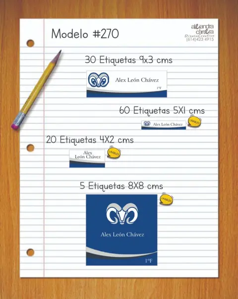 Papelería personalizada Alejandra Carrera - diseño 270