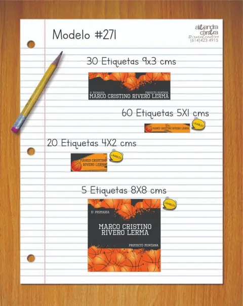 Papelería personalizada Alejandra Carrera - diseño 271