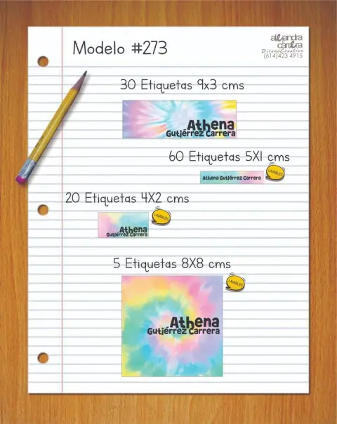 Papelería personalizada Alejandra Carrera - diseño 273