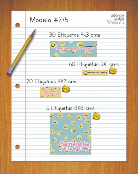 Papelería personalizada Alejandra Carrera - diseño 275