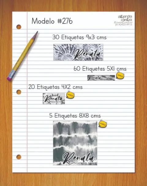 Papelería personalizada Alejandra Carrera - diseño 276