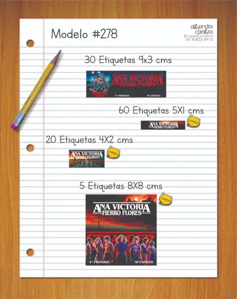 Papelería personalizada Alejandra Carrera - diseño 278