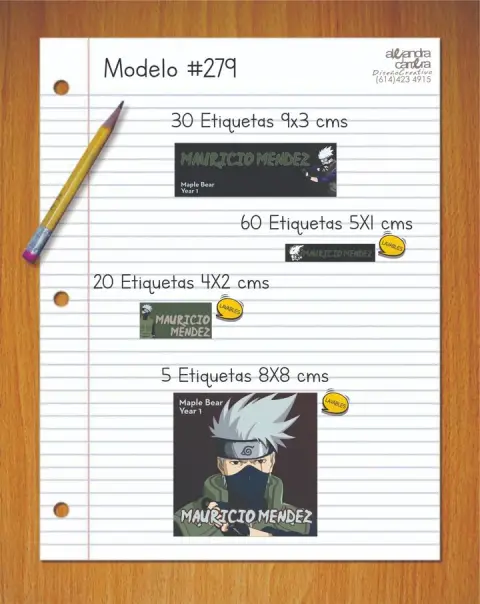 Papelería personalizada Alejandra Carrera - diseño 279