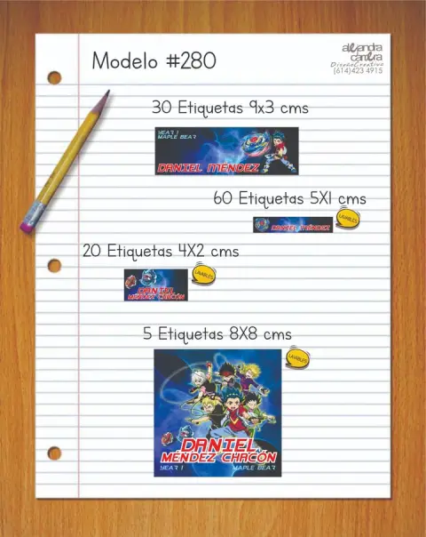 Papelería personalizada Alejandra Carrera - diseño 280
