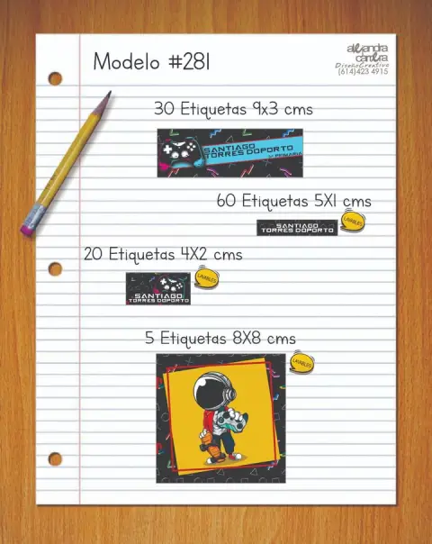 Papelería personalizada Alejandra Carrera - diseño 281