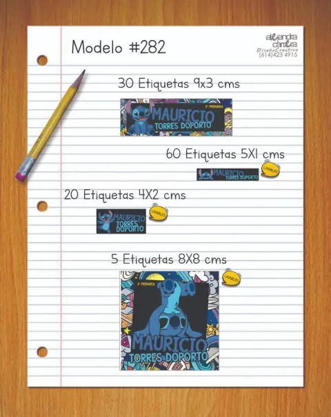 Papelería personalizada Alejandra Carrera - diseño 282