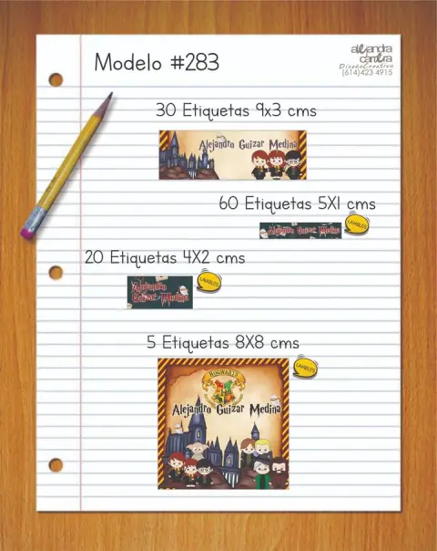 Papelería personalizada Alejandra Carrera - diseño 283