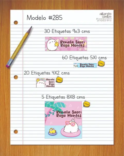 Papelería personalizada Alejandra Carrera - diseño 285