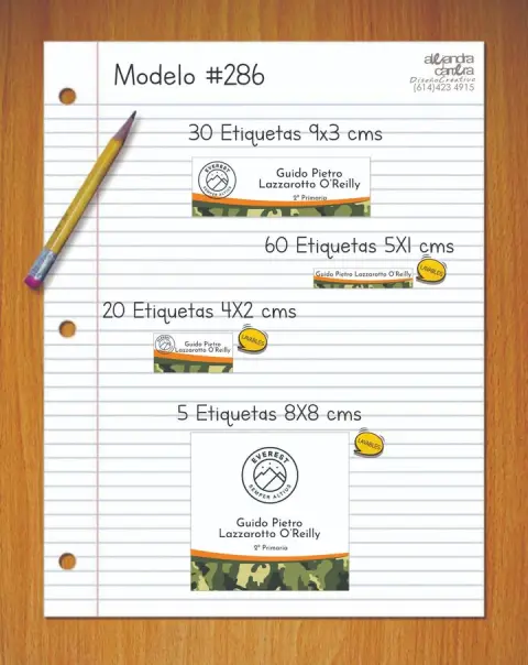 Papelería personalizada Alejandra Carrera - diseño 286