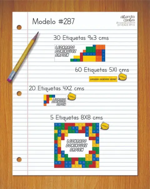 Papelería personalizada Alejandra Carrera - diseño 287