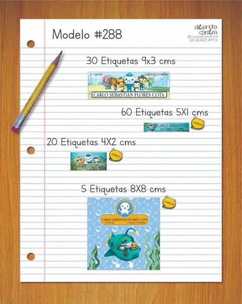 Papelería personalizada Alejandra Carrera - diseño 288
