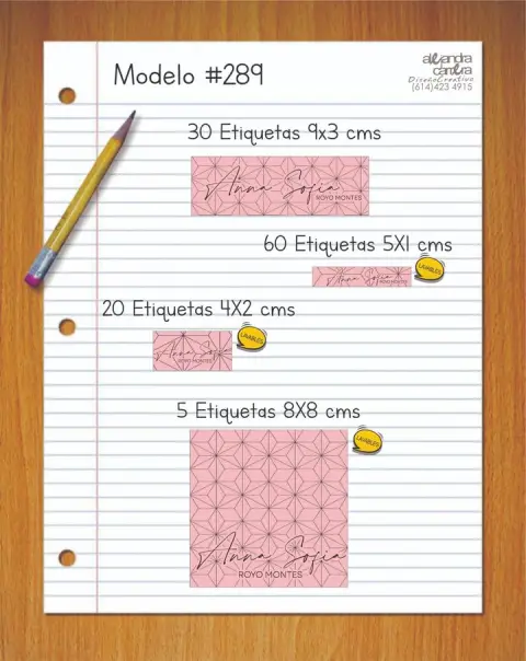 Papelería personalizada Alejandra Carrera - diseño 289