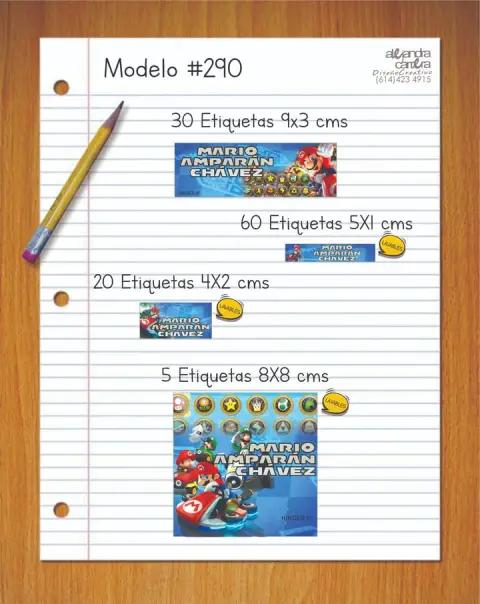 Papelería personalizada Alejandra Carrera - diseño 290